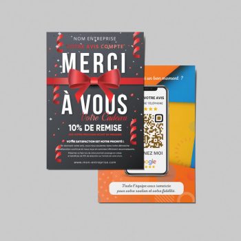 QR Code imprimé sur un Flyer A6 pour rediriger vers une page Google My Business
